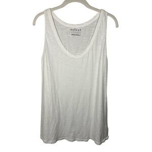 Velvet by Graham & Spencer Originals White Scoop Neck 100% Cotton Top Women's XL